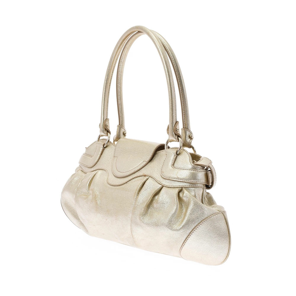 Salvatore Ferragamo Handbag Calfskin Gancini Gold